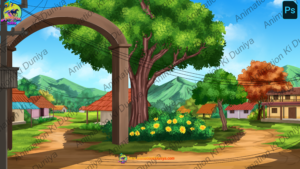 Indian Village - Village Background - PSD Background - Quality 4k
