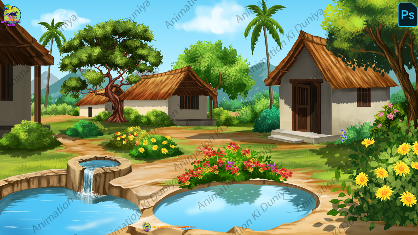 Village Background - Jungle Background - River Background - Quality 4k