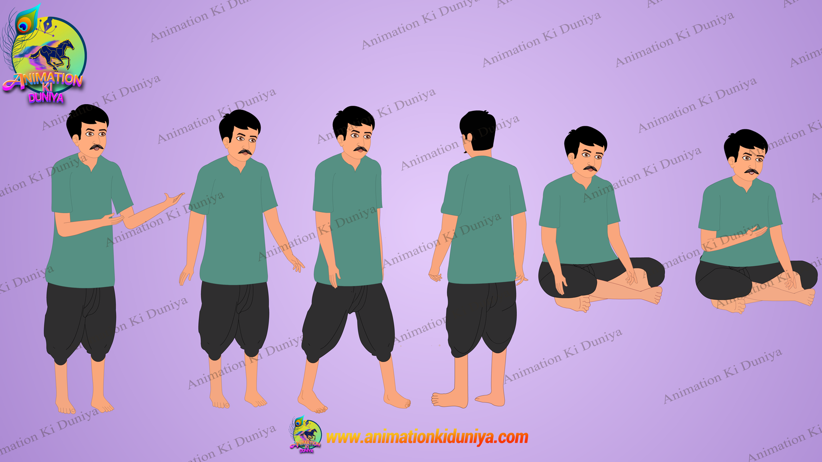 Village Man Full Rigged Character Animation