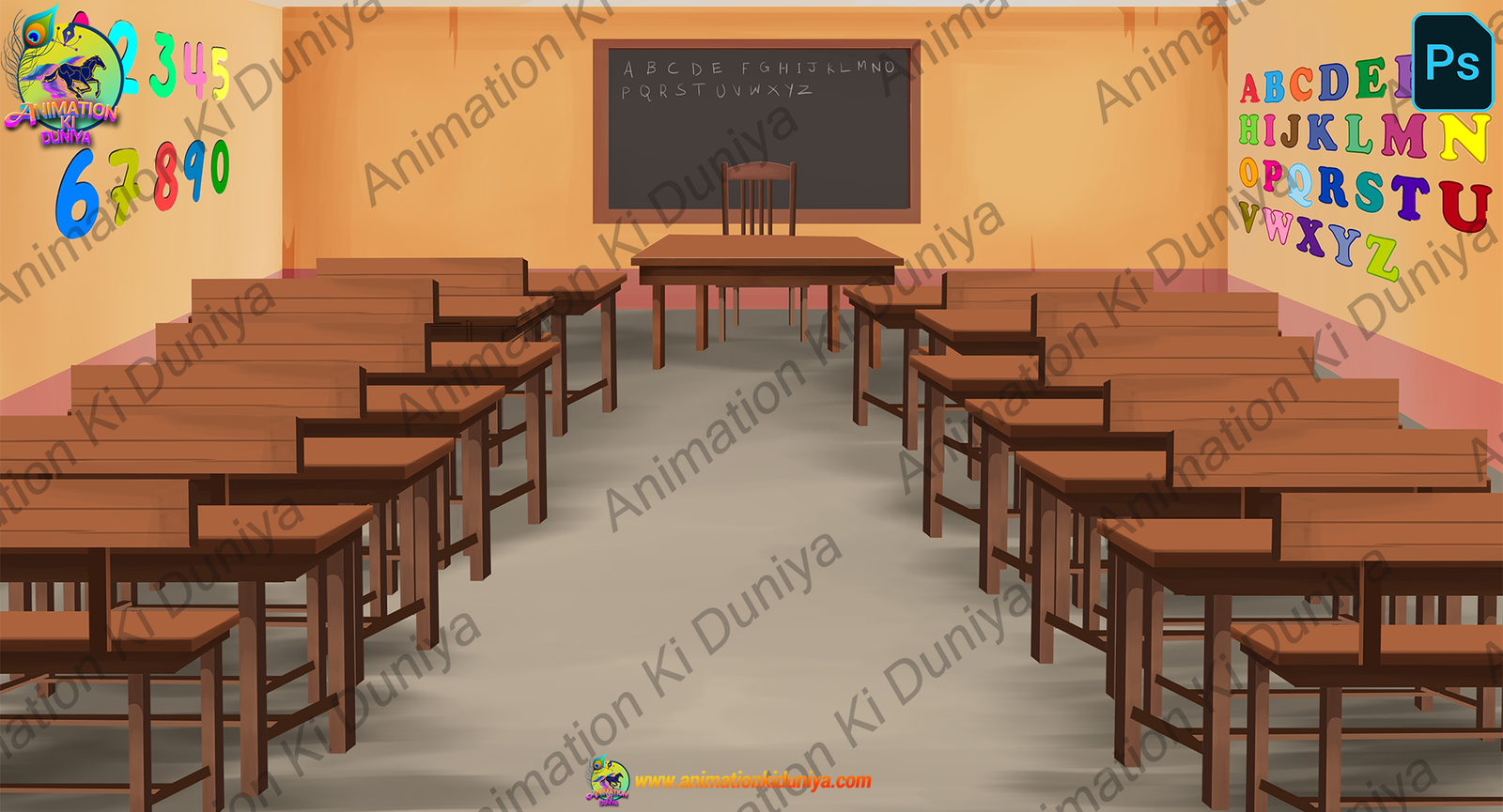 Class Room - Inside School Background