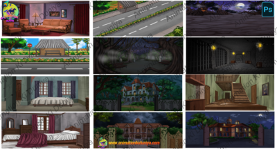 12 PSD Horror Background Bundle Set