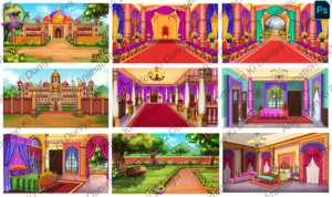 Rajmahal 9 PSD Background Bundle set