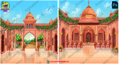 2 Pose PSD Mandir Background