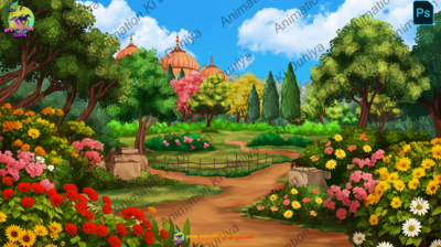 Mandir Garden background