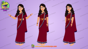 Village Woman Full Rigged Character Animation