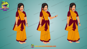 Village Woman Full Rigged Character Animation