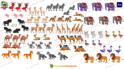 21+Animated Animals Characters Bundle (Full Animated)