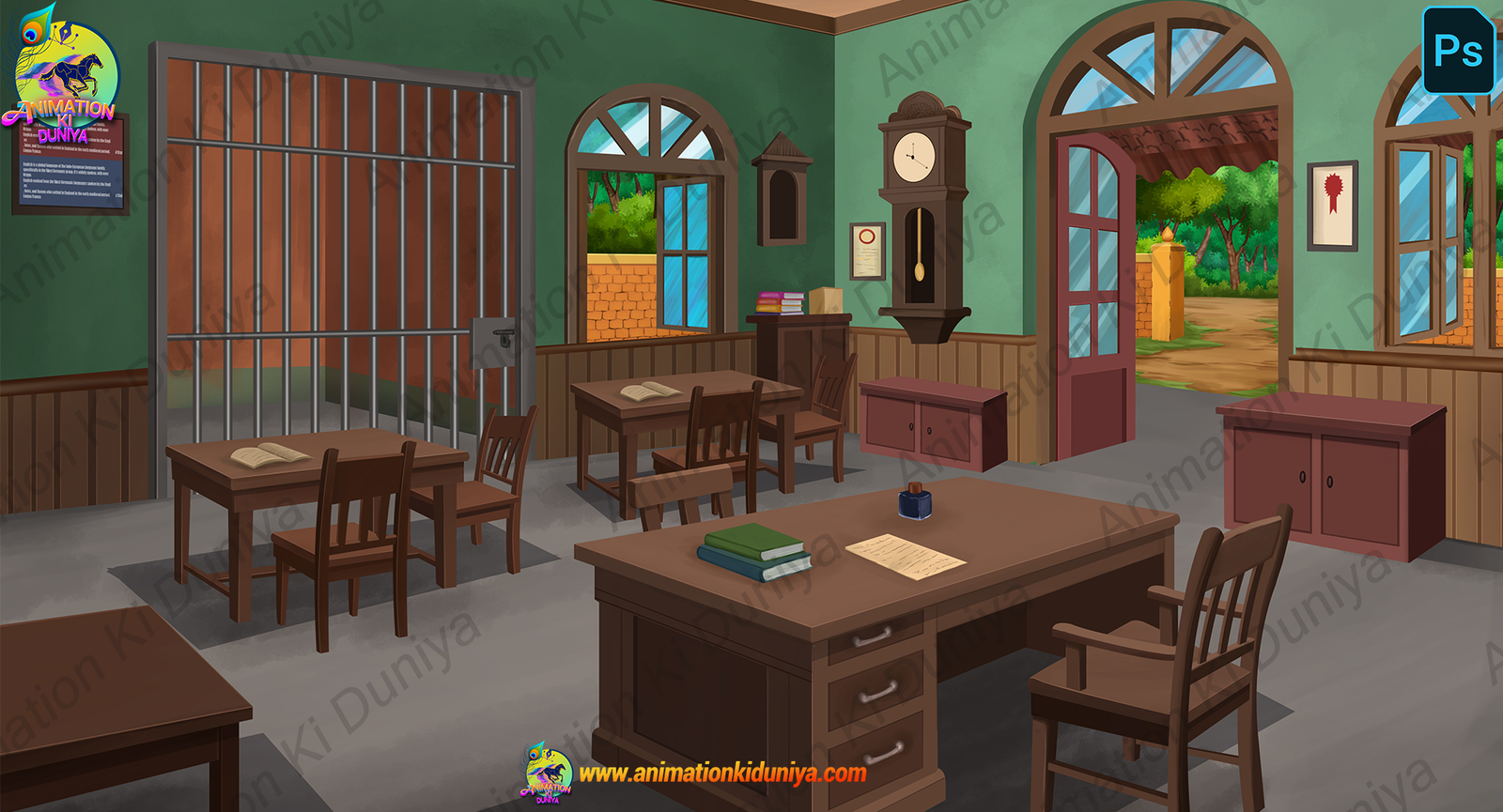 Interior Police station PSD Background