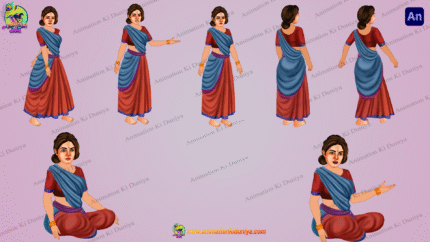 Village Woman Cartoon Character
