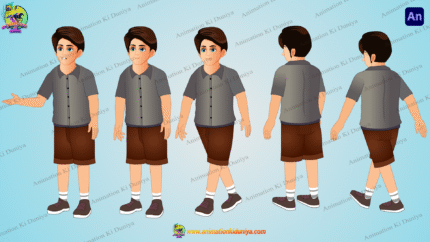 Indian Village Boy Animated Human Character