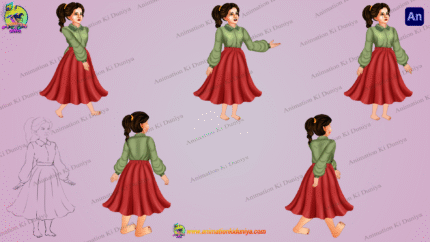 Village Girl Cartoon Character