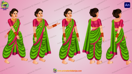 Marathi Woman Cartoon Character