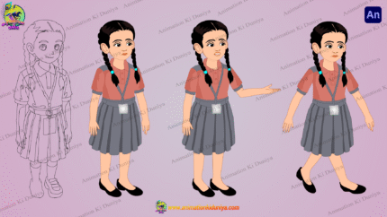 Student School Girl Cartoon Character