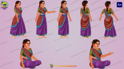 Village Woman Cartoon Character