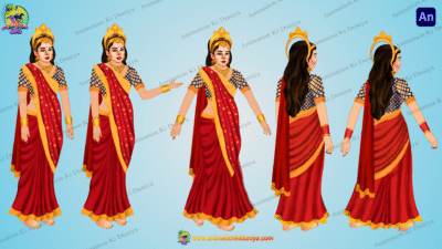 Indian Rajkumari Rani Animated Character