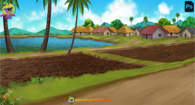 Indian Village Road Side View PSD High Quality Background - Indian Village Khet (Crop Field)