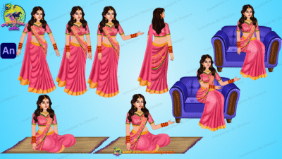 Rani (queen) Rigged and Animated Character