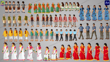 13+ Animated Characters Bundle Indian New Village Cartoon Character