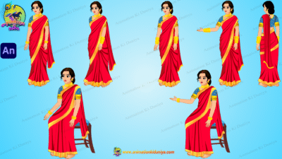 Indian Village Woman Animated Human Character