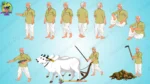 Mega 2D Animation Bundle: 20+ Indian Cartoon Characters & 25+ Village PNG Backgrounds(Gareeb Kissan, Sadhu Baba , lakaddhara , Boodhi Amma, Village Man Bundle set ) - Image 33