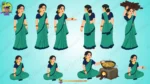 Mega 2D Animation Bundle: 20+ Indian Cartoon Characters & 25+ Village PNG Backgrounds(Gareeb Kissan, Sadhu Baba , lakaddhara , Boodhi Amma, Village Man Bundle set ) - Image 18