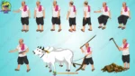 Mega 2D Animation Bundle: 20+ Indian Cartoon Characters & 25+ Village PNG Backgrounds(Gareeb Kissan, Sadhu Baba , lakaddhara , Boodhi Amma, Village Man Bundle set ) - Image 24