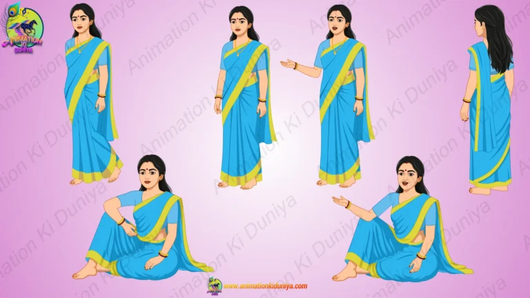 Indian Village woman (Lady) Character | Animation Ki Duniya