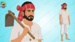 Village Man Cartoon ( Kishan , Farmer ) Character  | Animation Ki Duniya - Image 4