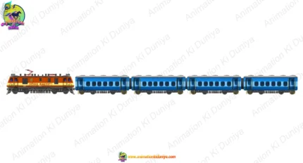 Indian Railways Train and Passenger Coaches PSD Prop | Animation Ki Duniya