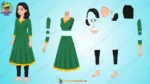 Village Girl ( Larki ) Cartoon Character | Animation Ki Duniya - Image 3