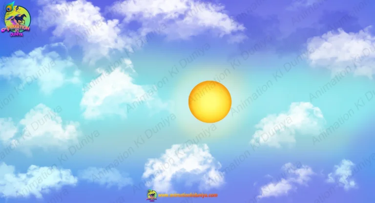 Bright Sunny Sky with White Clouds PSD Background | Animation Ki Duniya
