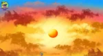 Sunset and Sunrise Sky with Orange Clouds PSD Background | Animation Ki Duniya