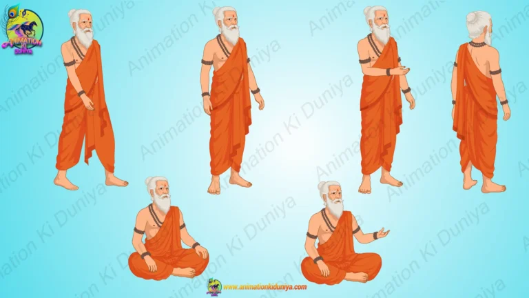 Village Sadhu , Tantrik Baba Cartoon Character  | Animation Ki Duniya
