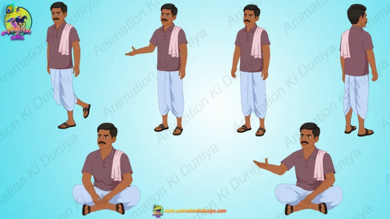Village Man Cartoon Character | Animation Ki Duniya