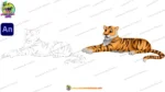 Cute Cartoon Tiger Character – Wild Animal Walking & Resting Poses for 2D Animation | Animation Ki Duniya - Image 3