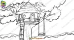 Rainbow Tree House with Swing ( Birds ) PSD Background | Animation Ki Duniya - Image 2