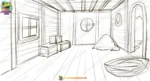 Green Bamboo Bird House Interior PSD Background for Animation & Cartoons | Animation Ki Duniya - Image 2