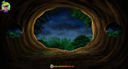 Hollow Tree Inside ( Birds inside tree holl ) PSD Background | Animation Ki Duniya
