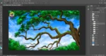 Tree Branches and Sky Cartoon ( Birds ) Background PSD | Animation Ki Duniya - Image 3