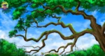 Tree Branches and Sky Cartoon ( Birds ) Background PSD | Animation Ki Duniya