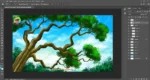 Tree Branches and Green Foliage PSD  ( Birds ) Background for Animation | Animation Ki Duniya - Image 3