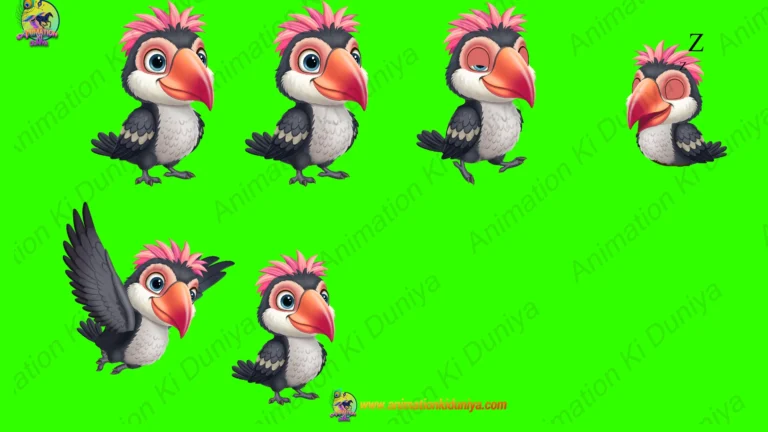 Green Screen Toucan Bird Character Multi-Pose Video | Animation Ki Duniya