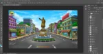 City Square ( City background )Statue and Fountain PSD Background | Animation Ki Duniya - Image 3