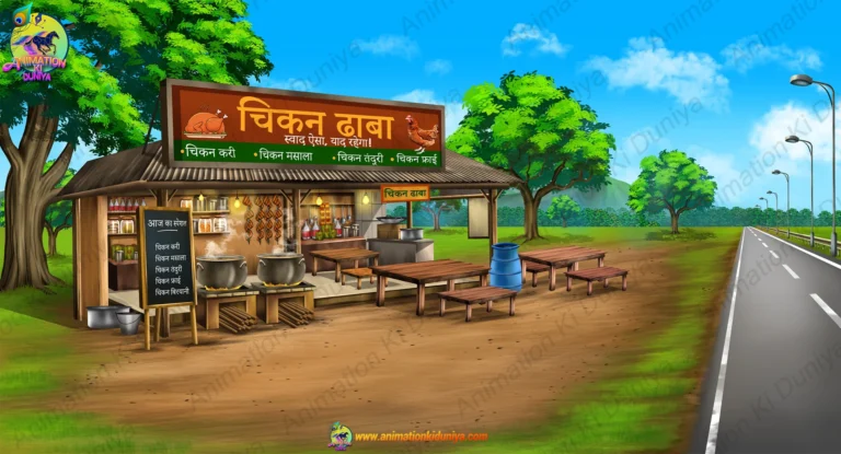Chicken Dhaba Highway Restaurant PSD Background for Animation | Animation Ki Duniya