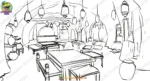 Indoor Dhaba and Cave Restaurant Interior PSD Background | Animation Ki Duniya - Image 2