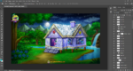 Magical Diamond House ( Birds Background ) PSD Background - Image 3