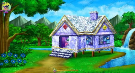 Magical Diamond House ( Birds Background ) PSD Background
