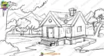 Magical Diamond House ( Birds Background ) PSD Background - Image 2