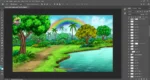 Jungle Pond with Rainbow Nature PSD Background for Animation | Animation Ki Duniya - Image 3