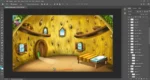 Jackfruit House Interior Room ( Birds ) PSD Background for Animation | Animation Ki Duniya - Image 3
